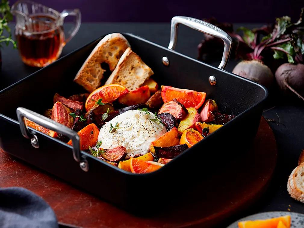 Geschmorte Rote Bete mit Burrata und Orange