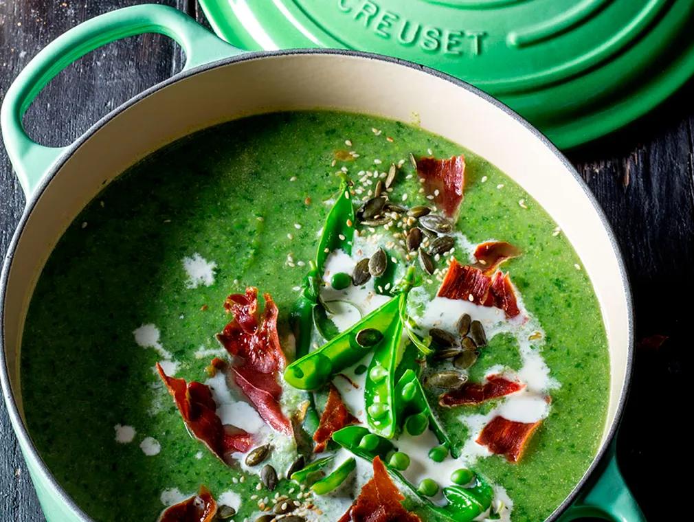 Erbsen-Babyspinat-Suppe