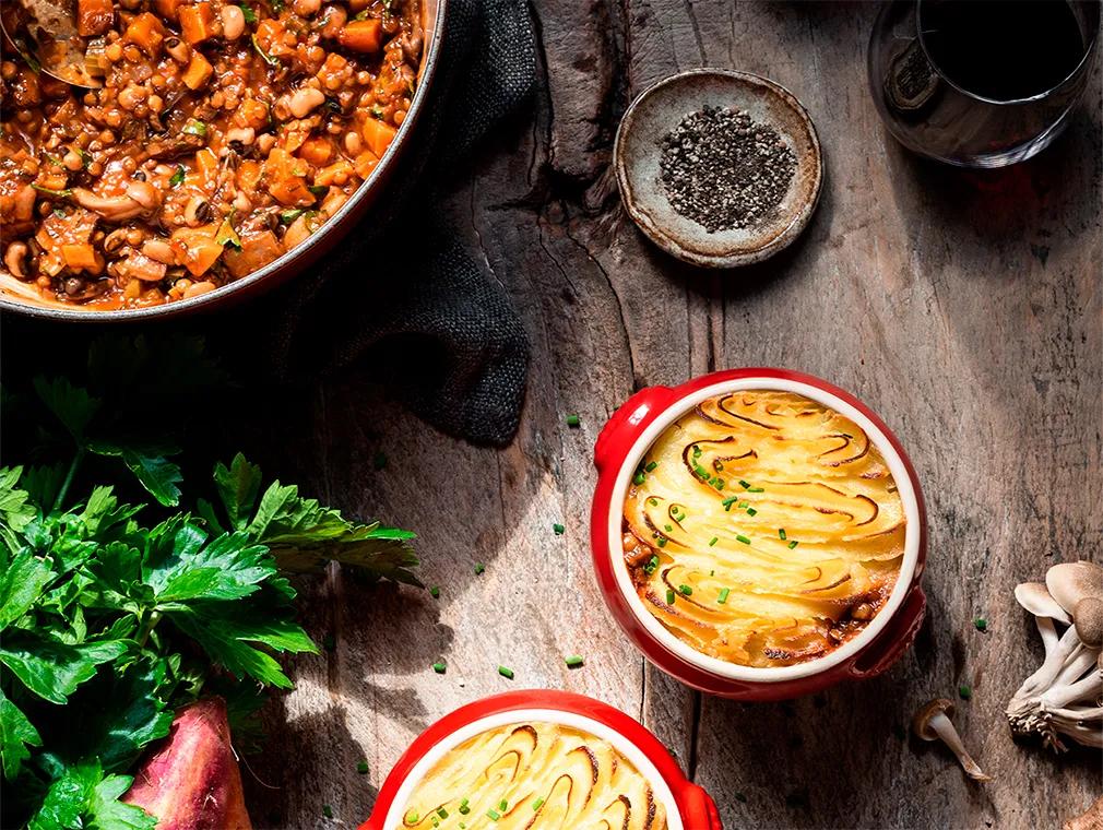 Shepherd´s Pie mit Pilzen, Linsen und Bohnen