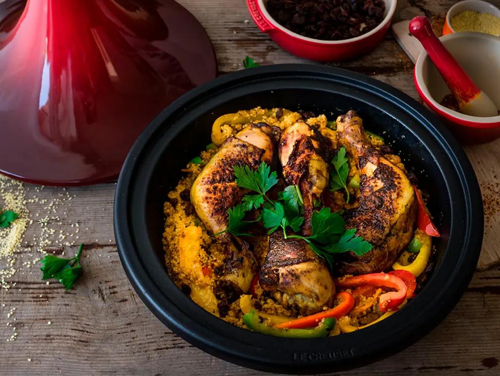 Geschmortes Hähnchen mit Couscous