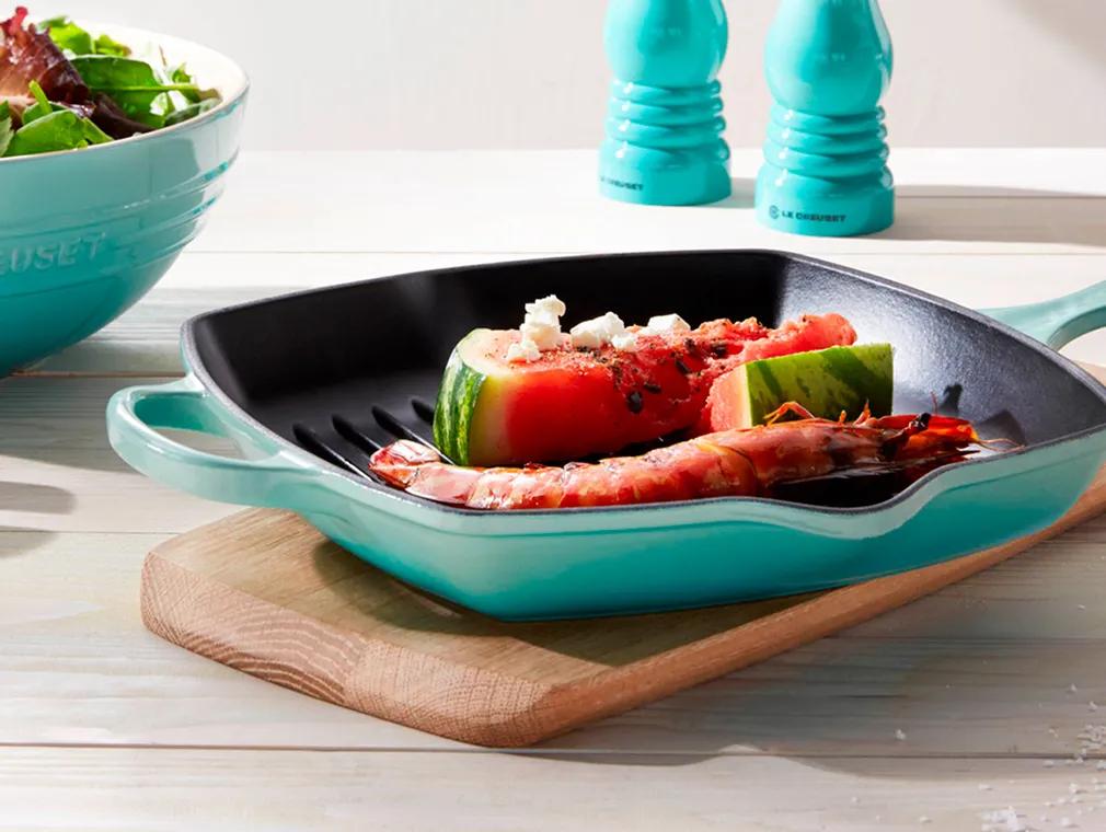 Wassermelone aus der Grillpfanne