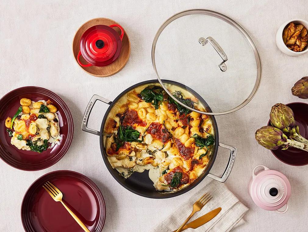 Gnocchi mit gebratener Artischocken und Spinat