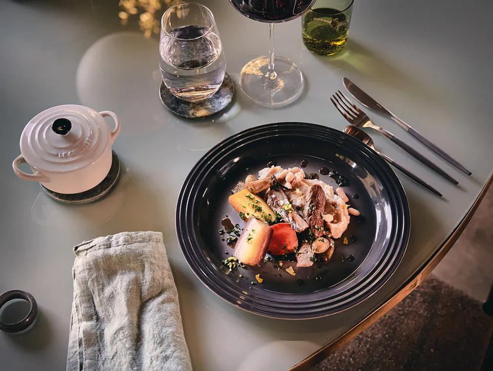 Karotten-Osso-Buco mit Gremolata und weißem Bohnenpüree