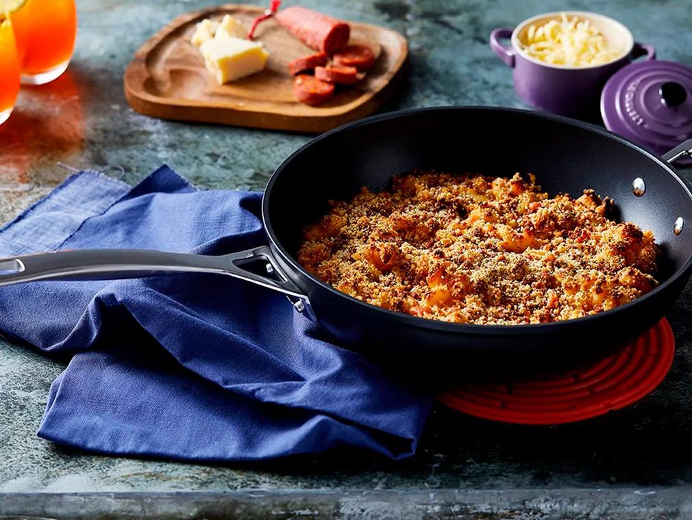 Mac and Cheese mit Chorizo und Räucherkäse